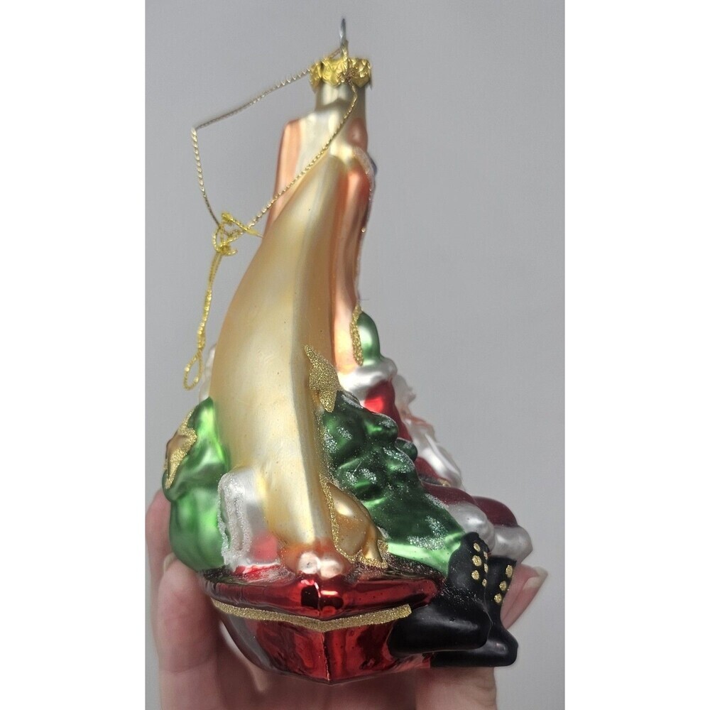 Kurt Adler Polonaise Sailor Santa Glass Ornament Hand Blown Nautical Boat - Picture 5 of 11